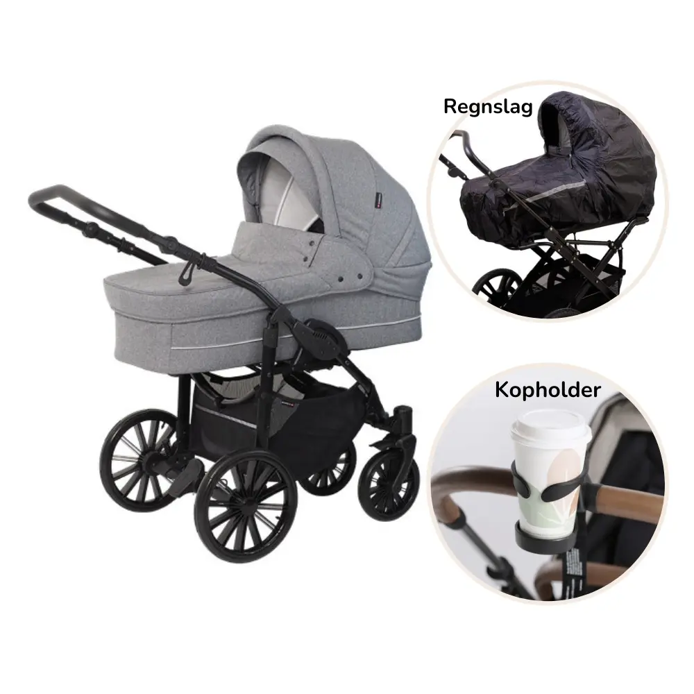 Nordic Lux Inkl. Regnslag Og Kopholder   Grey Melange fra Scandia