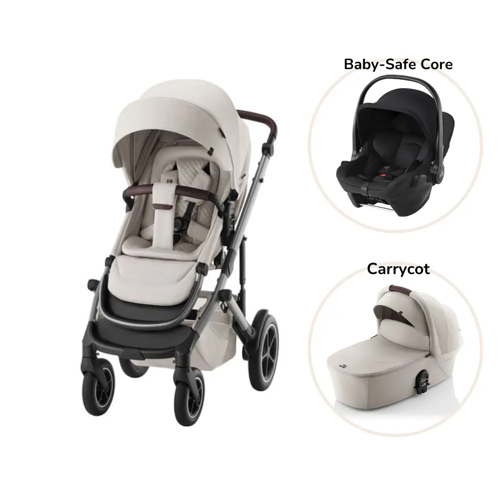 Smile 5z Lux Inkl. Liggedel Og Baby Safe Core Autostol   Soft Taupe Space Black fra Britax Römer