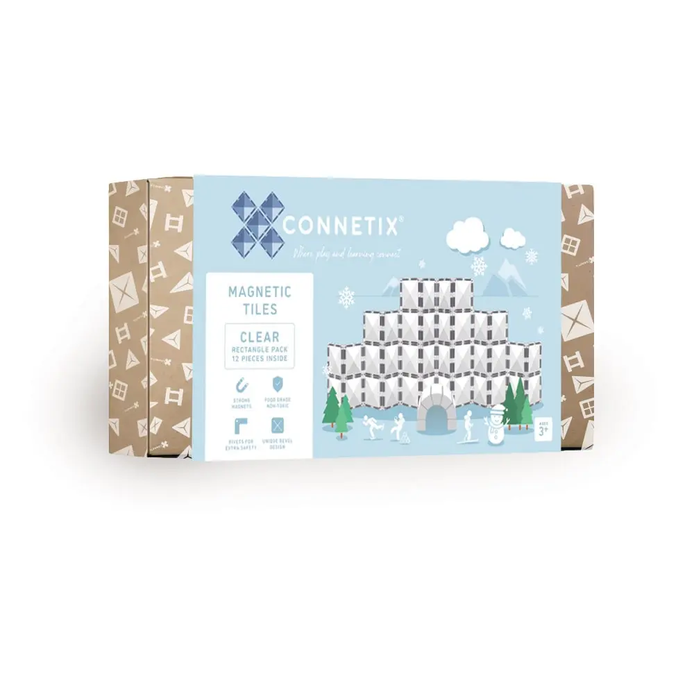 Ractangle Pack   Magnetsæt 12 Dele   Clear fra Connetix