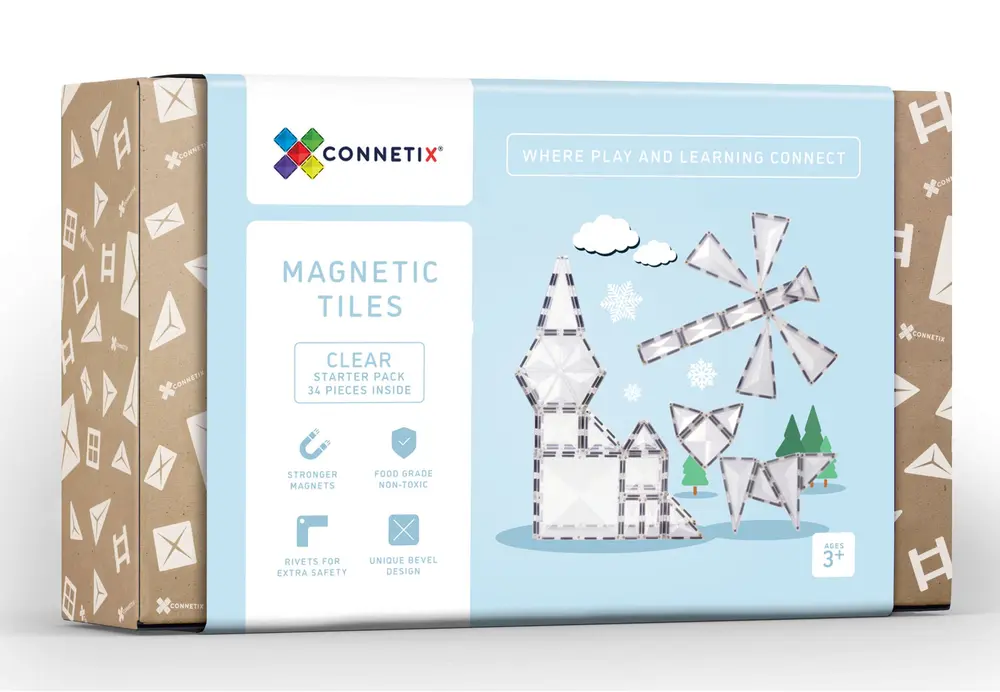 Starter Pack   Magnetsæt 34 Dele   Clear fra Connetix