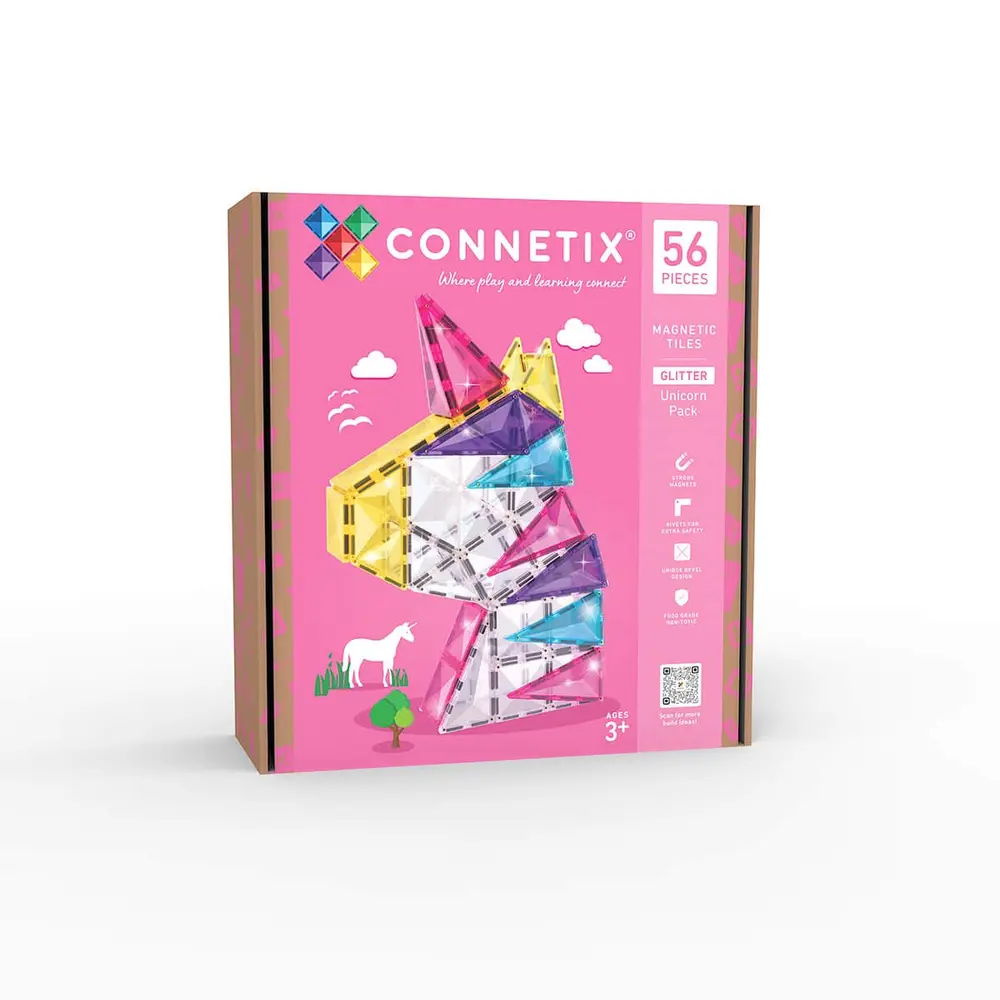 Glitter Unicorn Pack   Magnetsæt   56 Dele fra Connetix