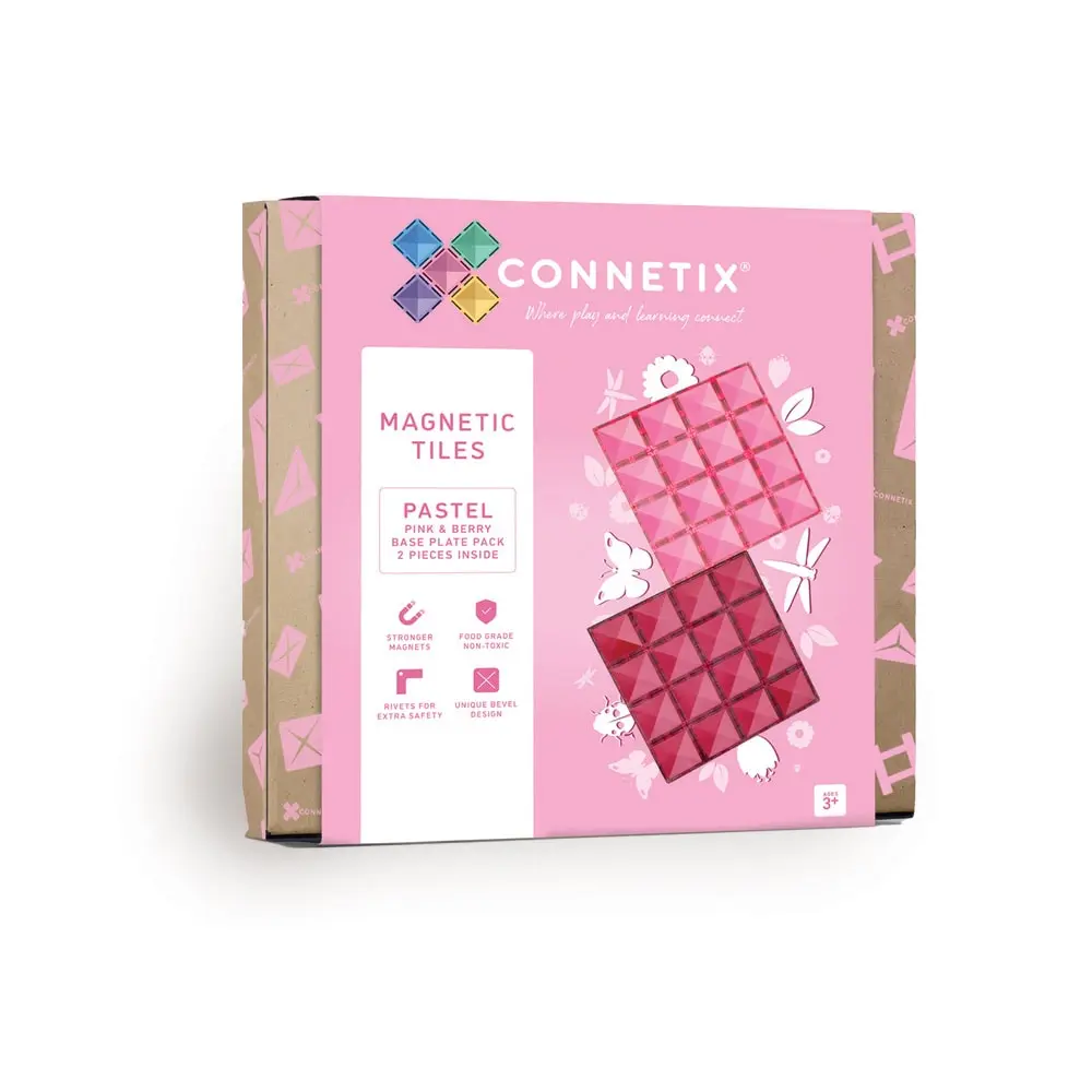 Base Plate Magnetplader 2 Stk. Pastel Pink & Berry fra Connetix