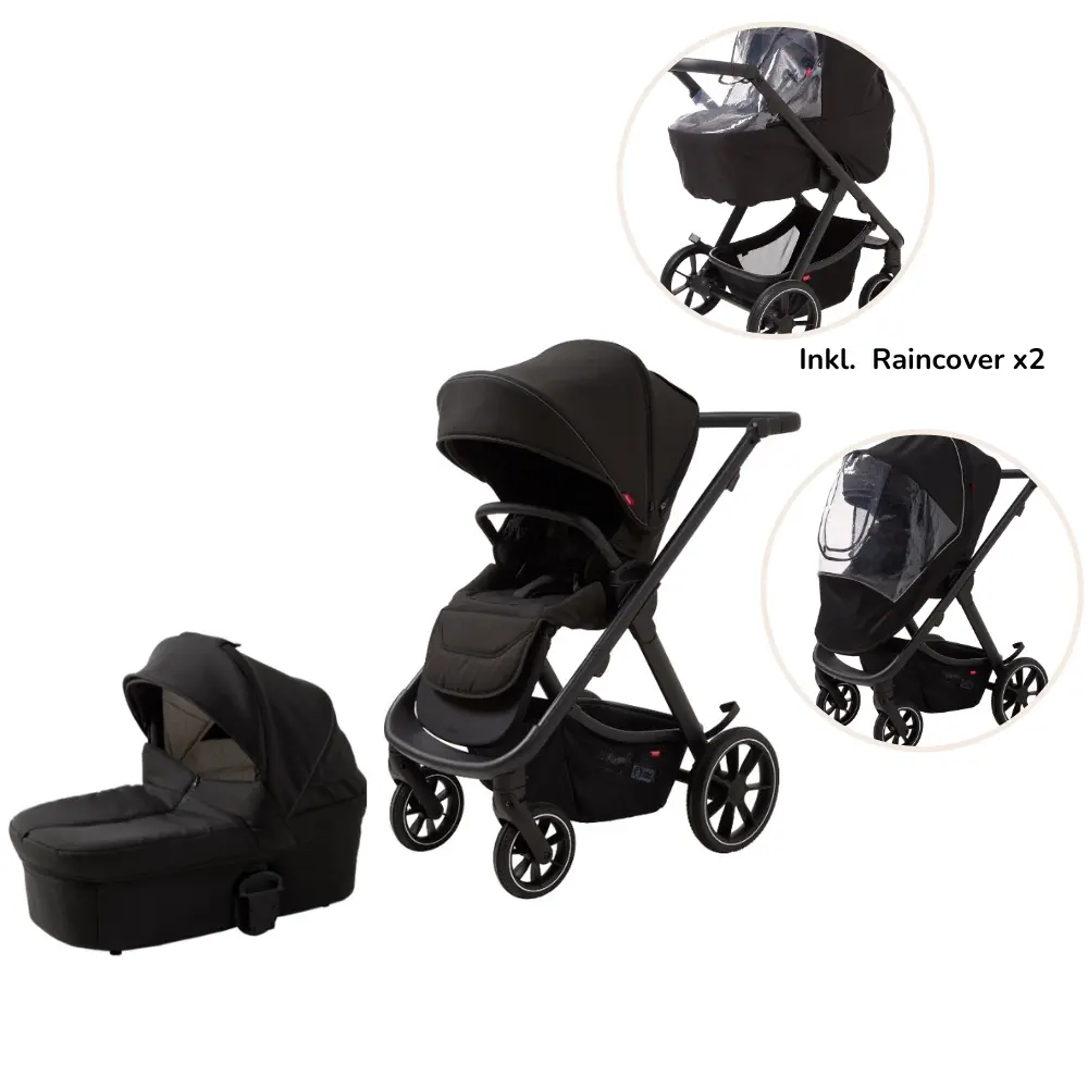 Evoke Kombivogn Inkl. Regnslag   Sort fra Odder