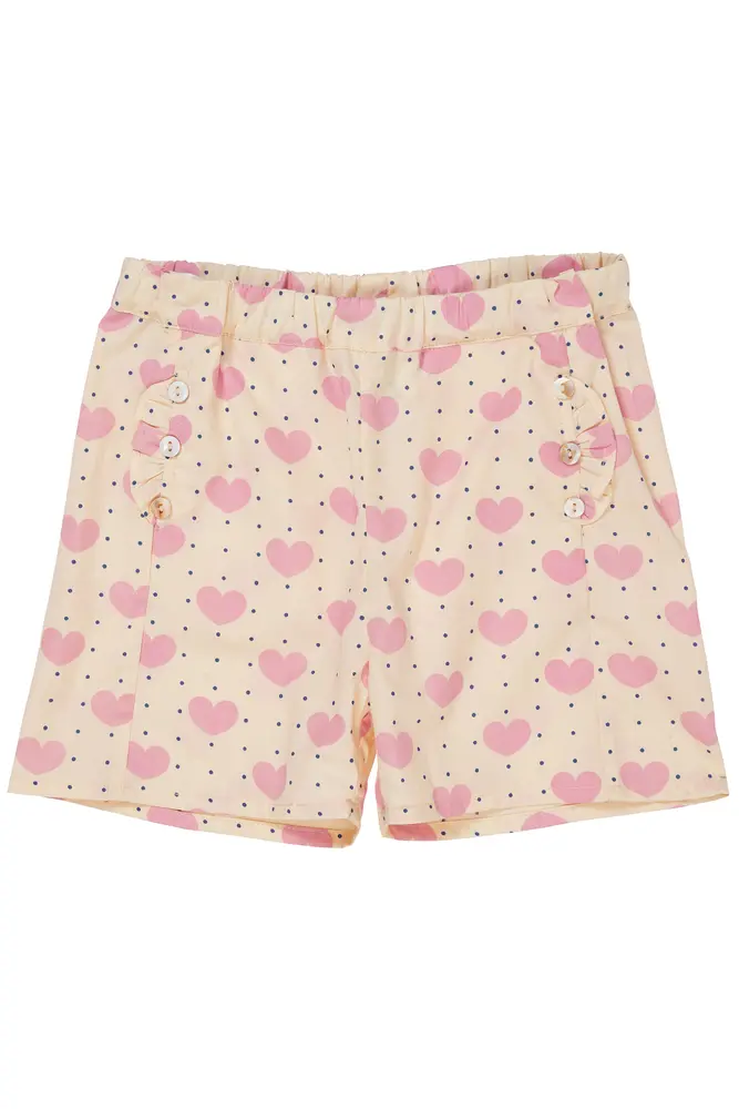 Hjerte Shorts M. Flæse Lomme   Heart Aop   116 fra Copenhagen Colors
