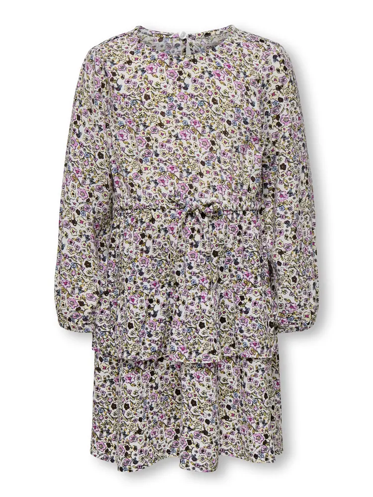 Bella Ls V Neck Kjole Aop   Clouddance   116 fra Kids Only