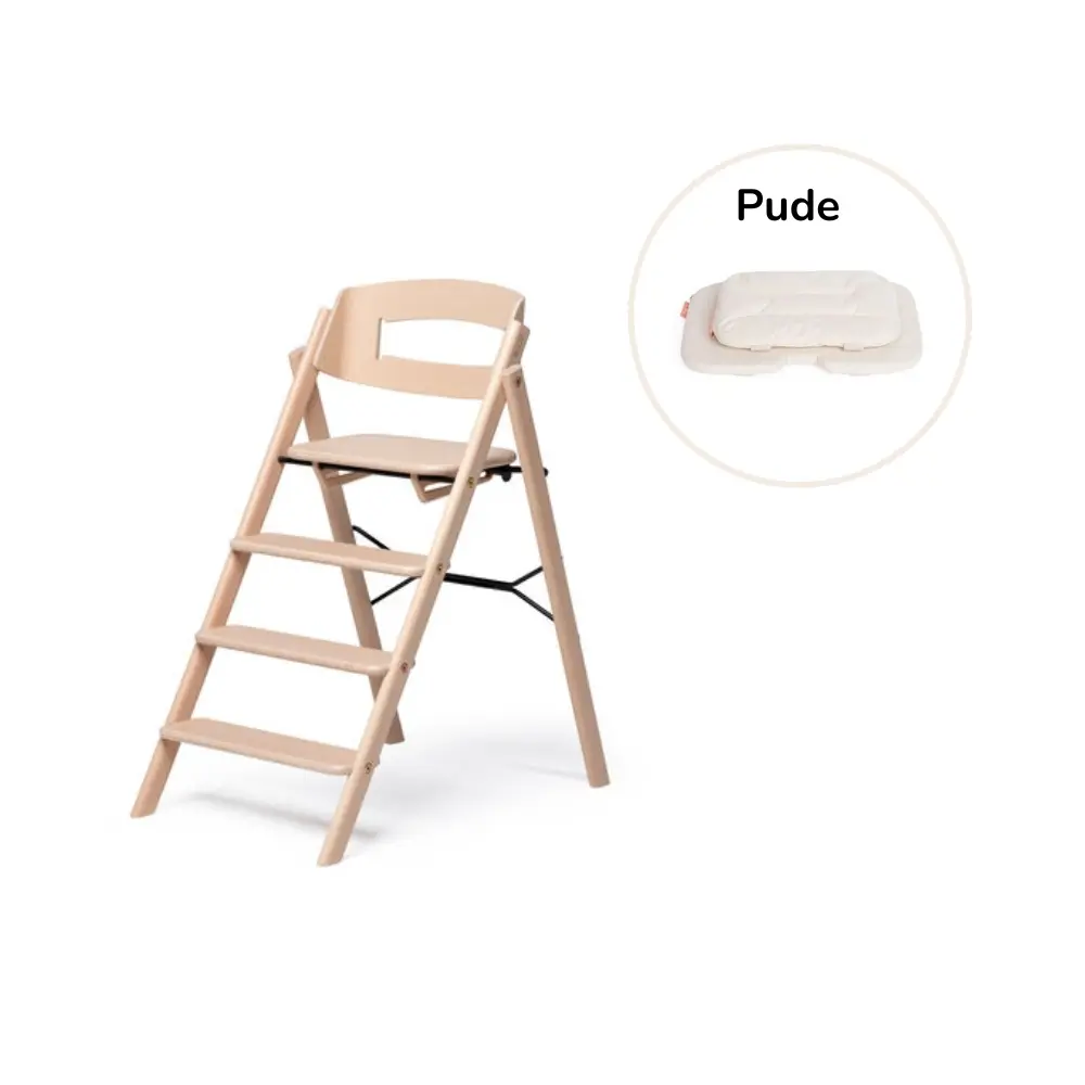 Klapp Højstol Foldbar Bøg Inkl. Pude   Natur fra Kaos