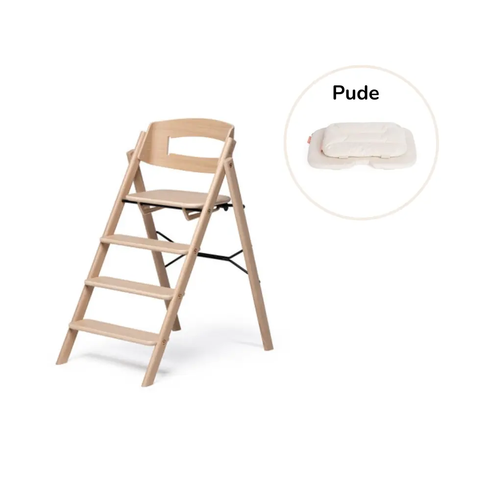 Klapp Højstol Foldbar Eg Inkl. Pude   Natur fra Kaos