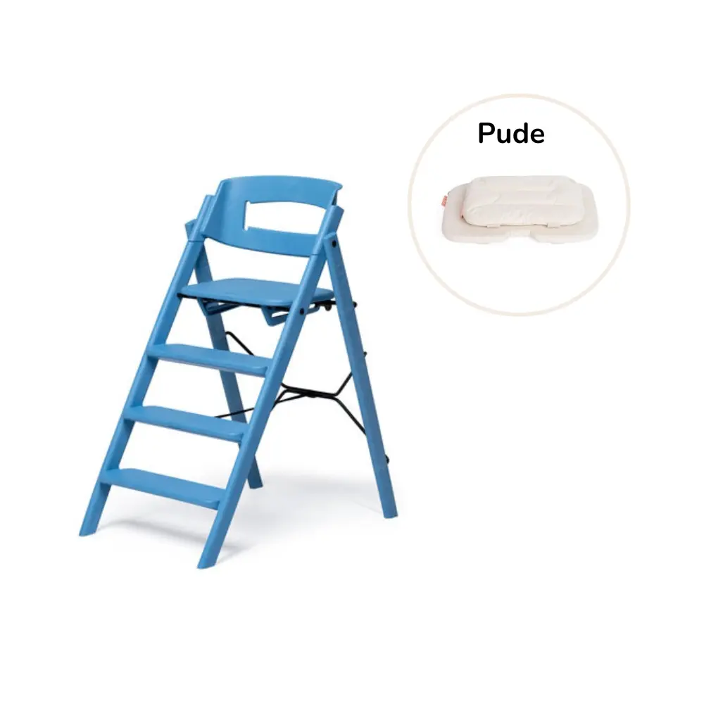 Klapp Højstol Foldbar Genbrugsplast Inkl. Pude   Blå fra Kaos