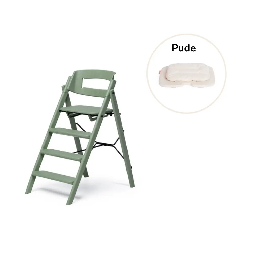 Klapp Højstol Foldbar Genbrugsplast Inkl. Pude   Grøn fra Kaos