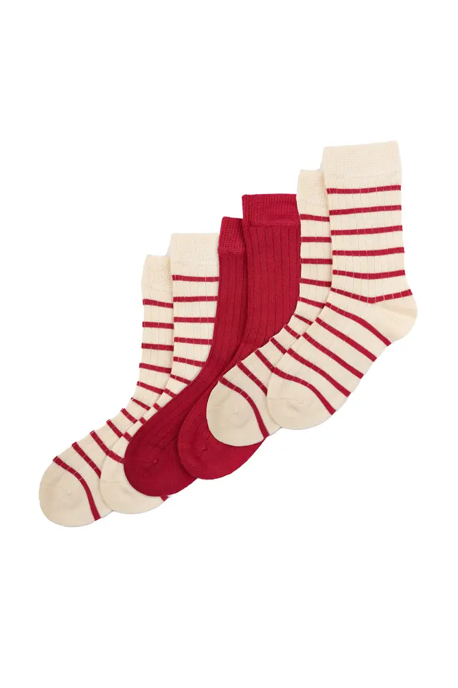 Bamboo Strømper 3 Pak   Chili   35 38 fra Minipop