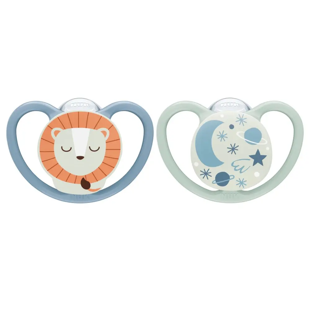 Space Night Silicon S1   Lion 2 Stk fra Nuk