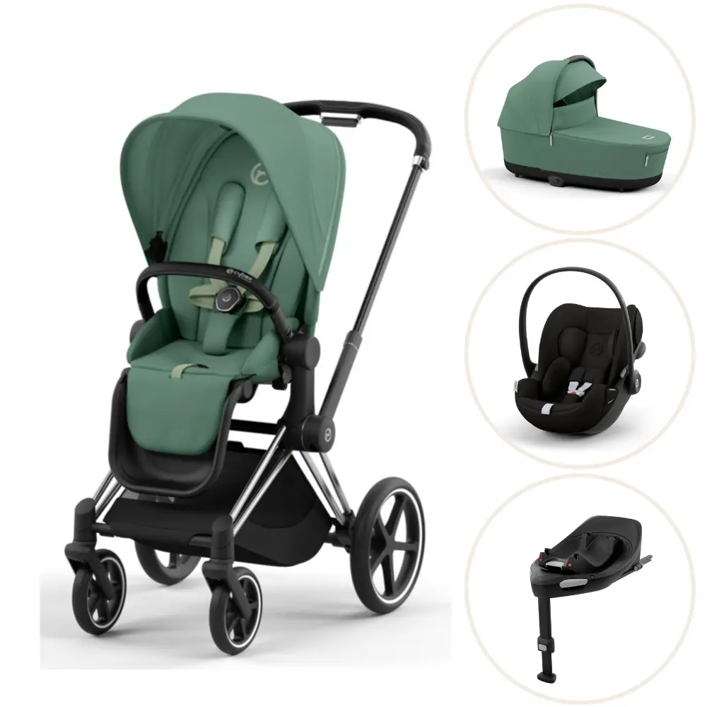 Priam Duovogn Leaf Green Chrome Black Inkl. Cloud G Og Base G Magic Black fra Cybex