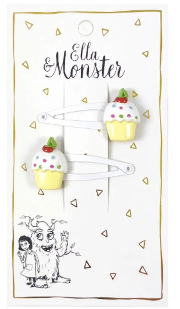 Hårclips White Cup Cake fra Ella & Monster