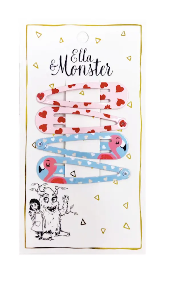 Hårclips Flamingo Combi fra Ella & Monster