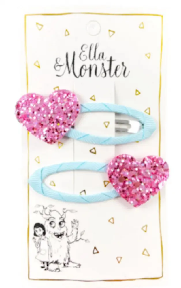 Hårclips Glitter Heartbeats fra Ella & Monster