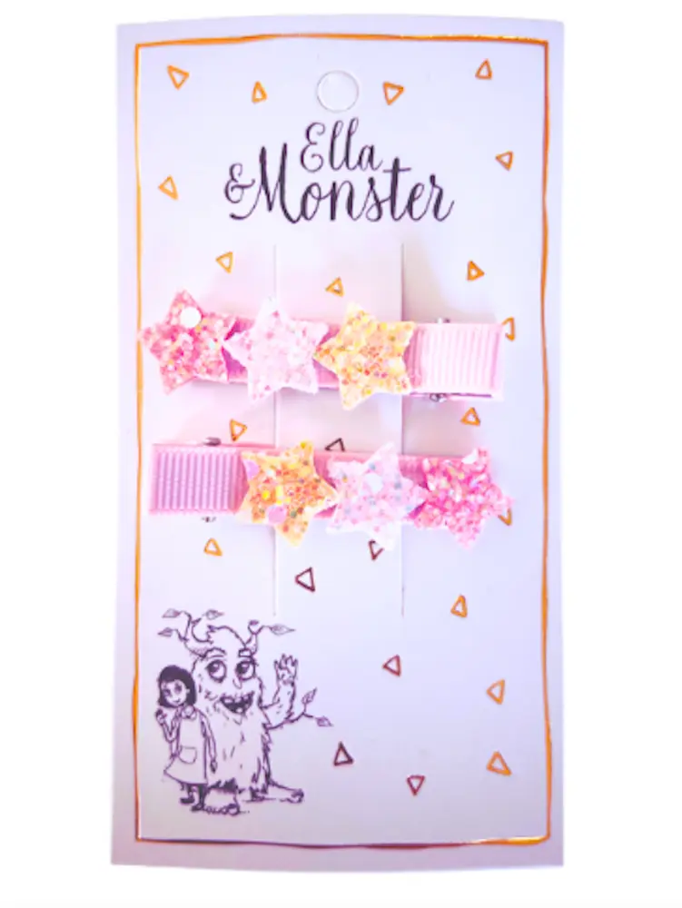 Hårclips Sparkle Star Line Rose fra Ella & Monster