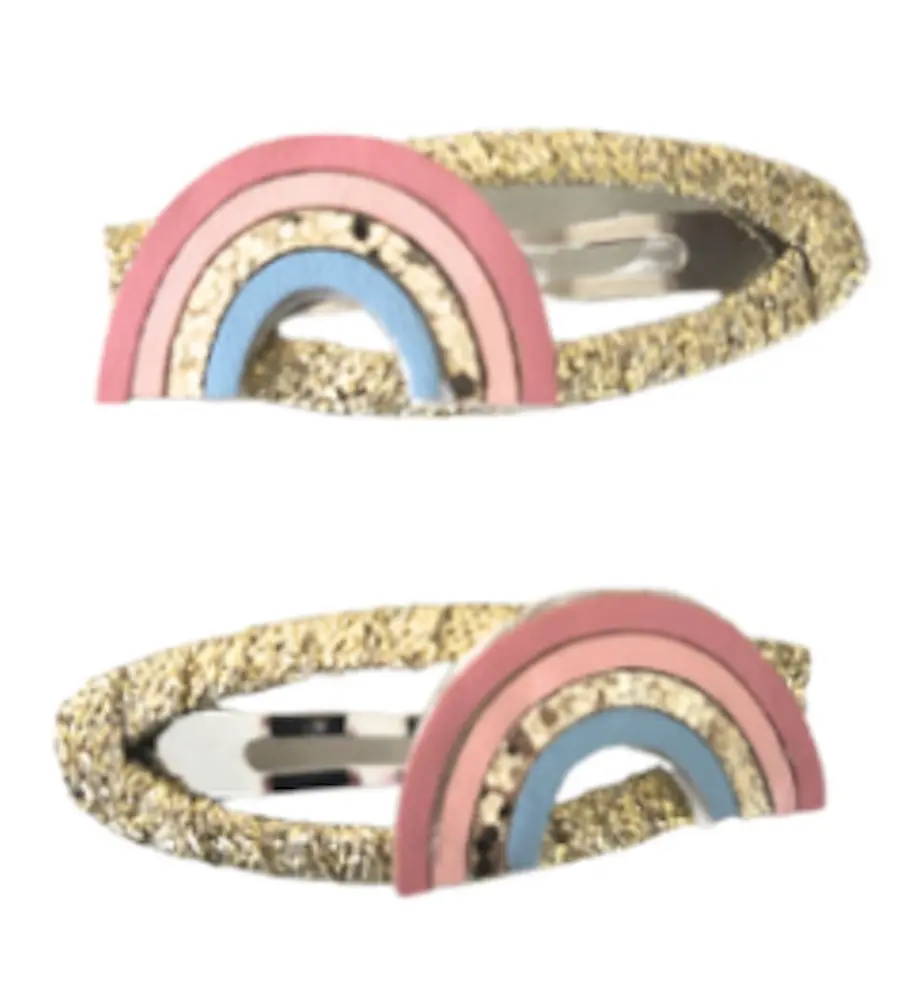 Hårclips Gold Glitter Rainbow fra Ella & Monster