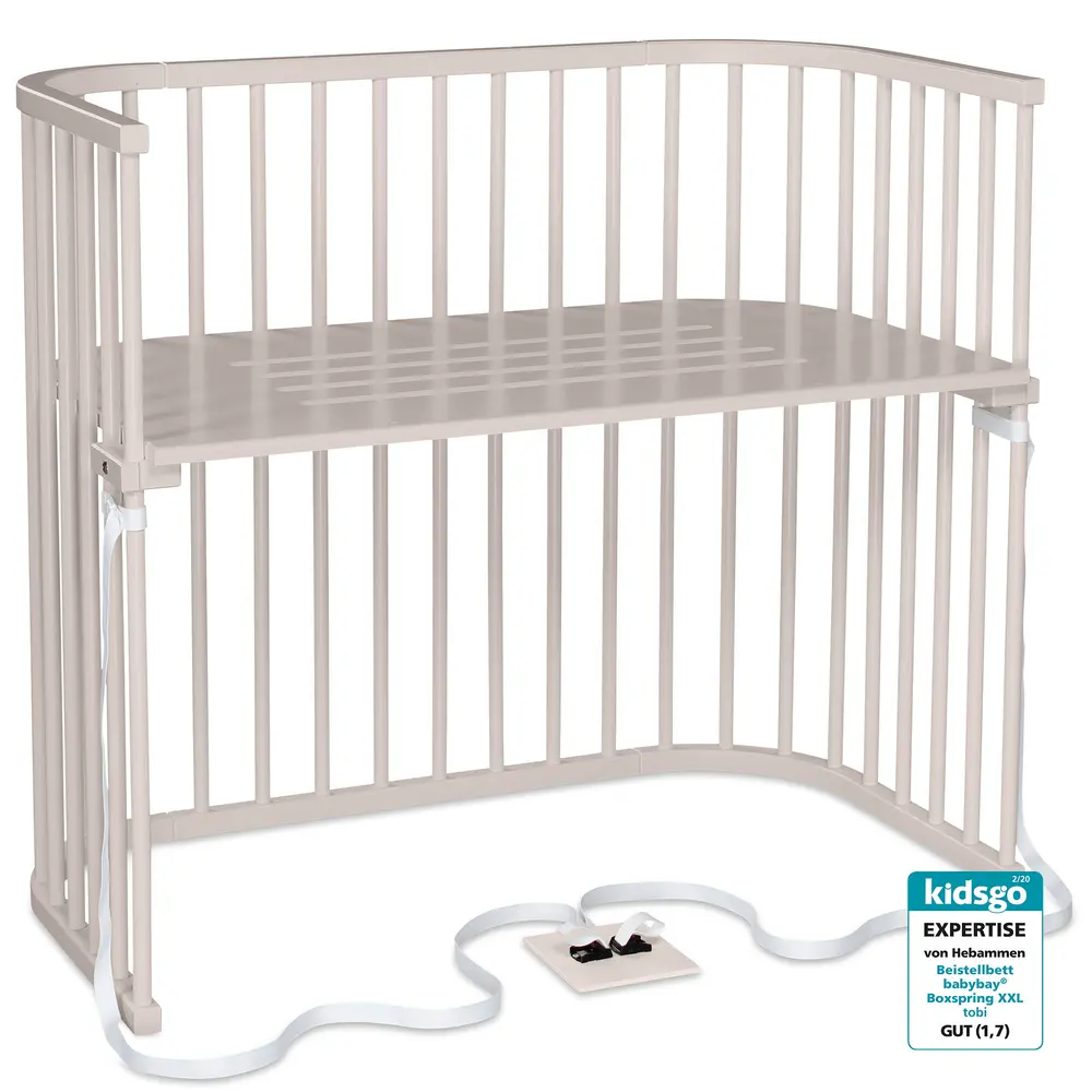 Side By Side Seng, Boxspring Xxl   Beige fra Babybay