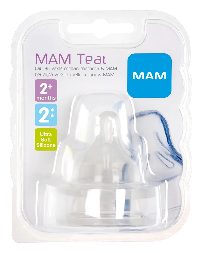 2 Pak Flaskesutâ teat,â størrelse 2 fra Mam