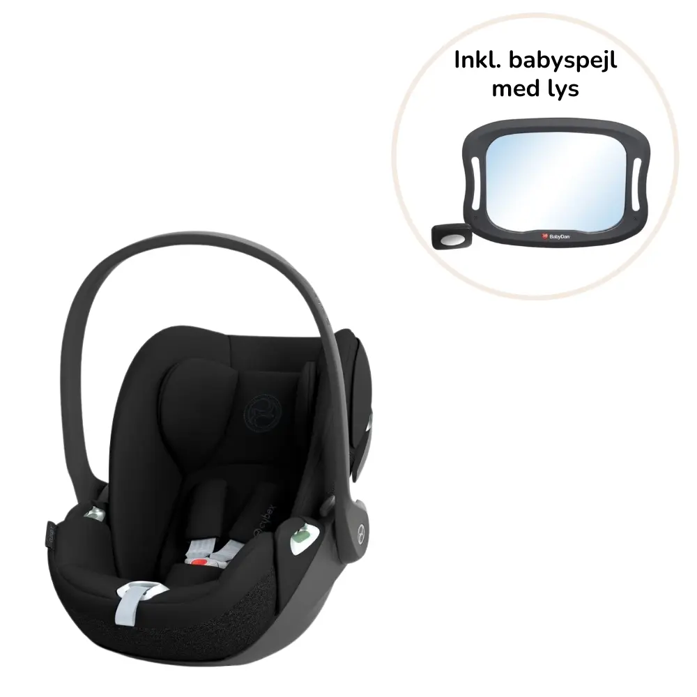 Cloud G I Size   Magic Black Inkl. Led Babyspejl fra Babydan