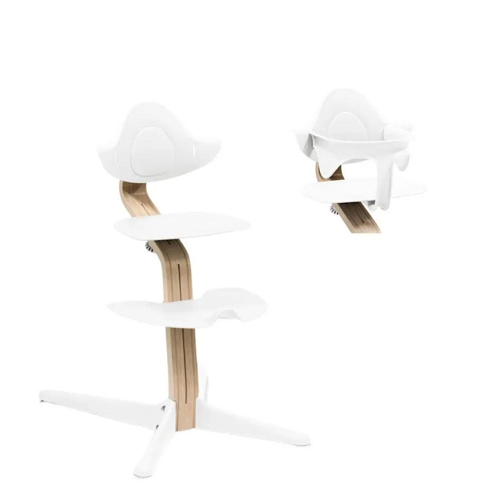 Højstol Bøg   Natural White Inkl. Babysæt fra Stokke Nomi