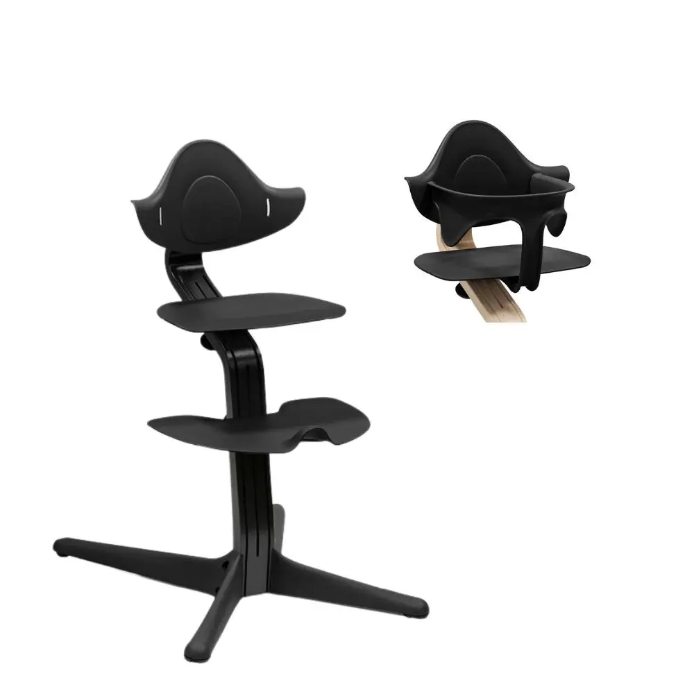 Højstol Bøg   Black Inkl. Babysæt fra Stokke Nomi