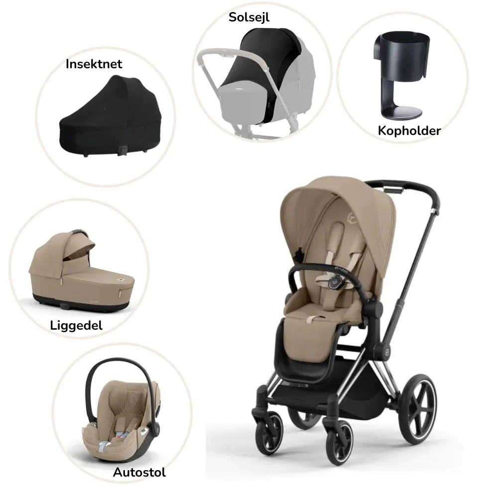 Priam Pakke   Cozy Beige Chrome Black Plus fra Cybex