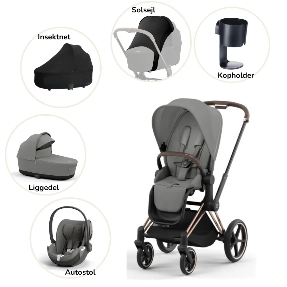 Priam Pakke   Mirage Grey Rosegold fra Cybex