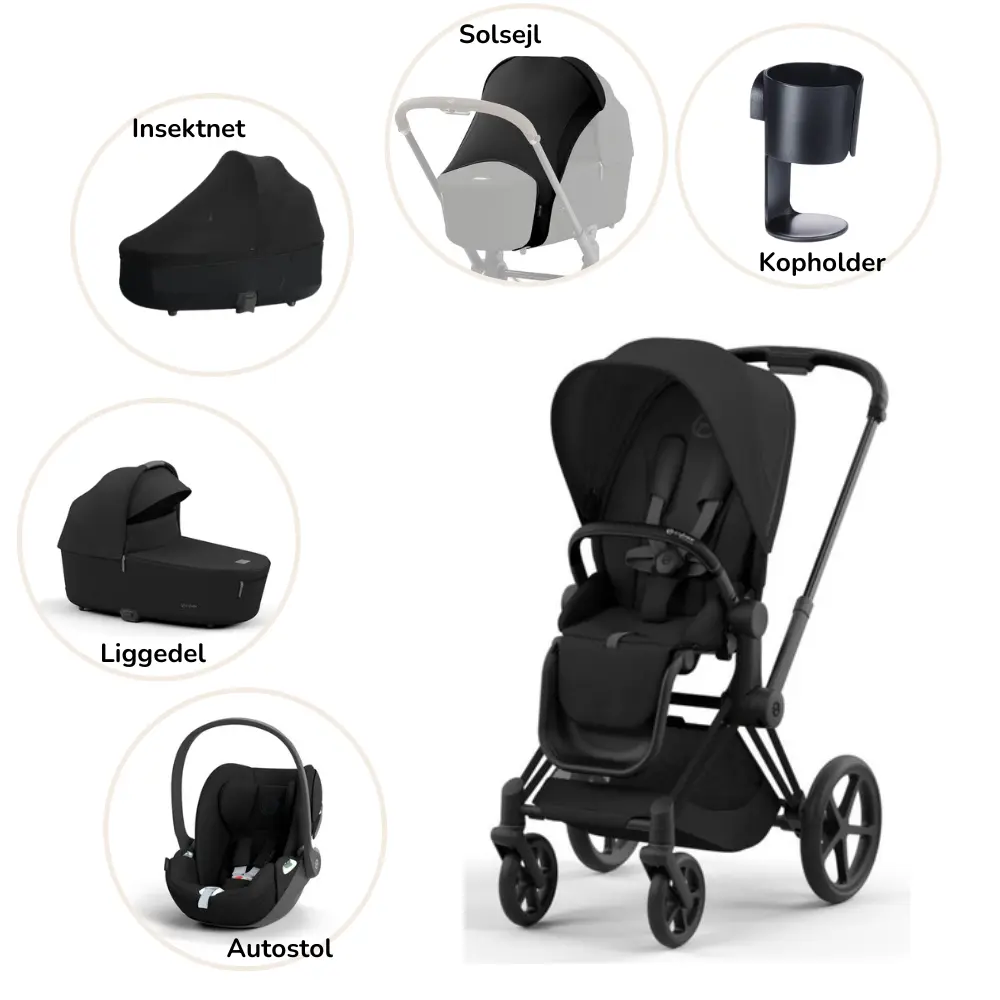 Priam Pakke   Sepia Black Matt Black fra Cybex