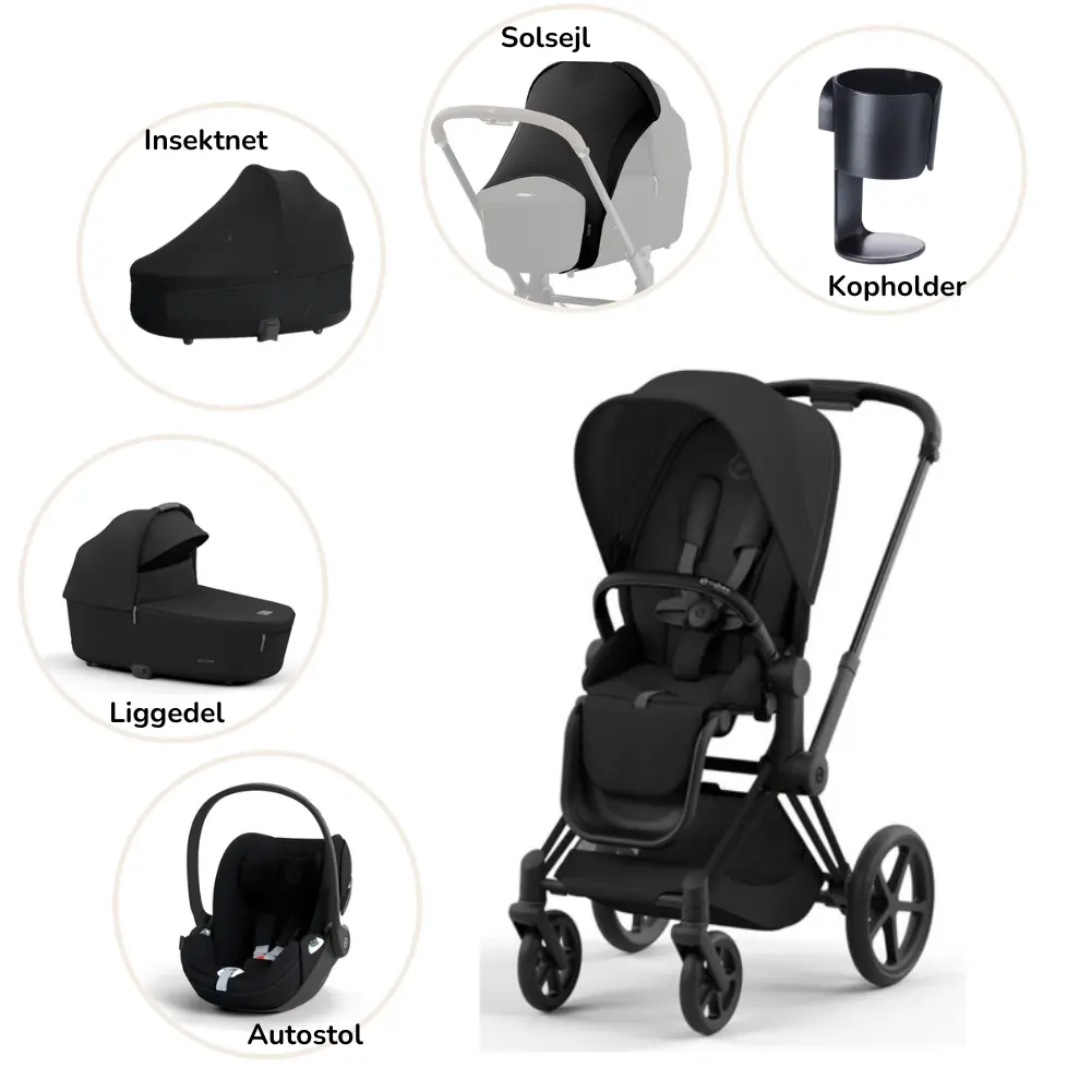Priam Pakke   Sepia Black Matt Black Plus fra Cybex