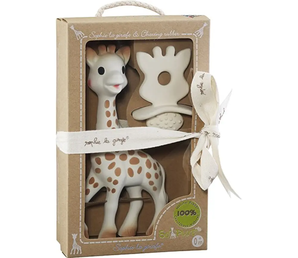 So Pure Sophie Giraf   18 Cm. + Natural Bidering fra Sophie La Girafe