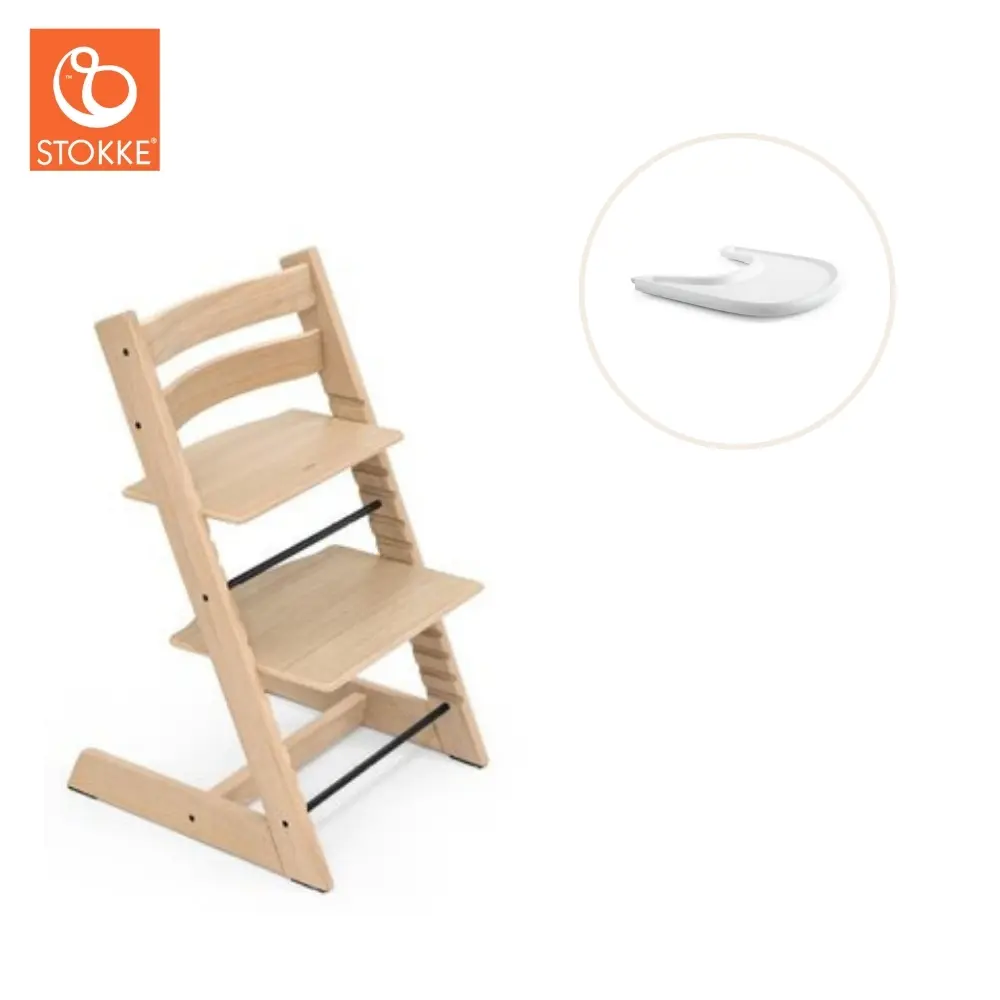 Højstol Inkl. Tray   Natur Hvid fra Stokkeâ®