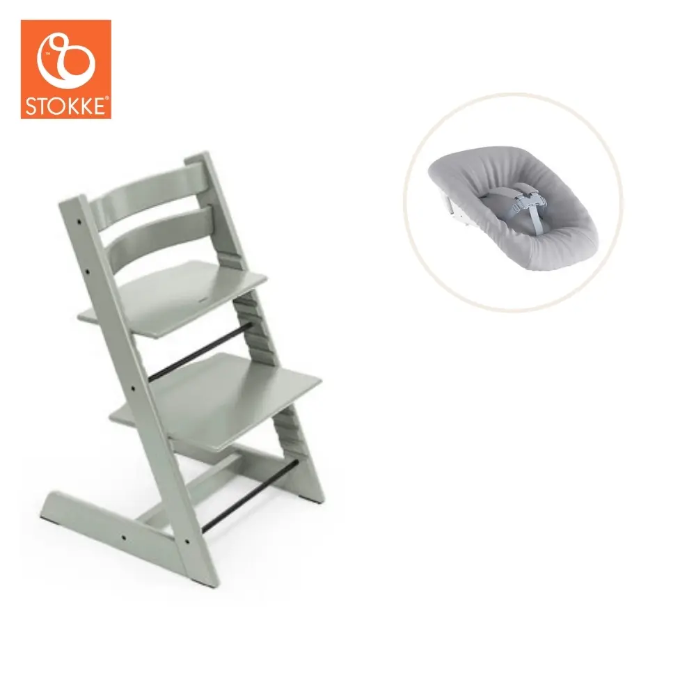 Højstol Bøg Inkl. Newborn Sæt   Glacier Green fra Tripp Trappâ®