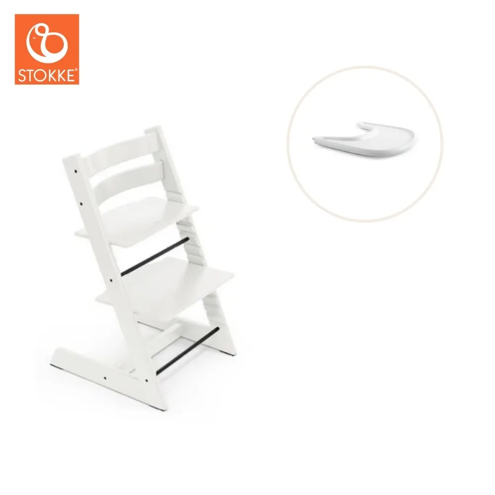 Højstol Inkl. Tray   Hvid Hvid fra Stokkeâ®