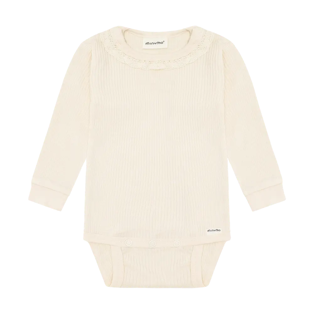 Langærmet Rib Body   White Swan   86 fra Minymo