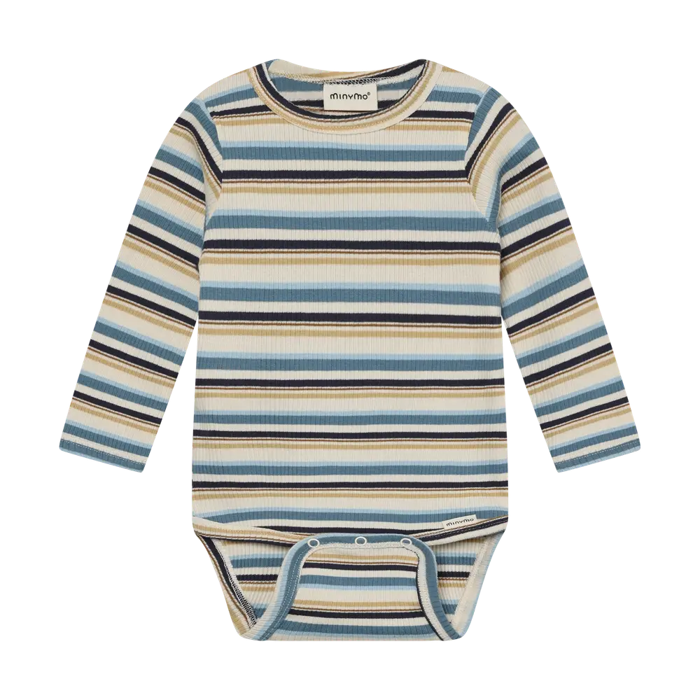 Langærmet Rib Body M. Striber   Moonstone   92 fra Minymo