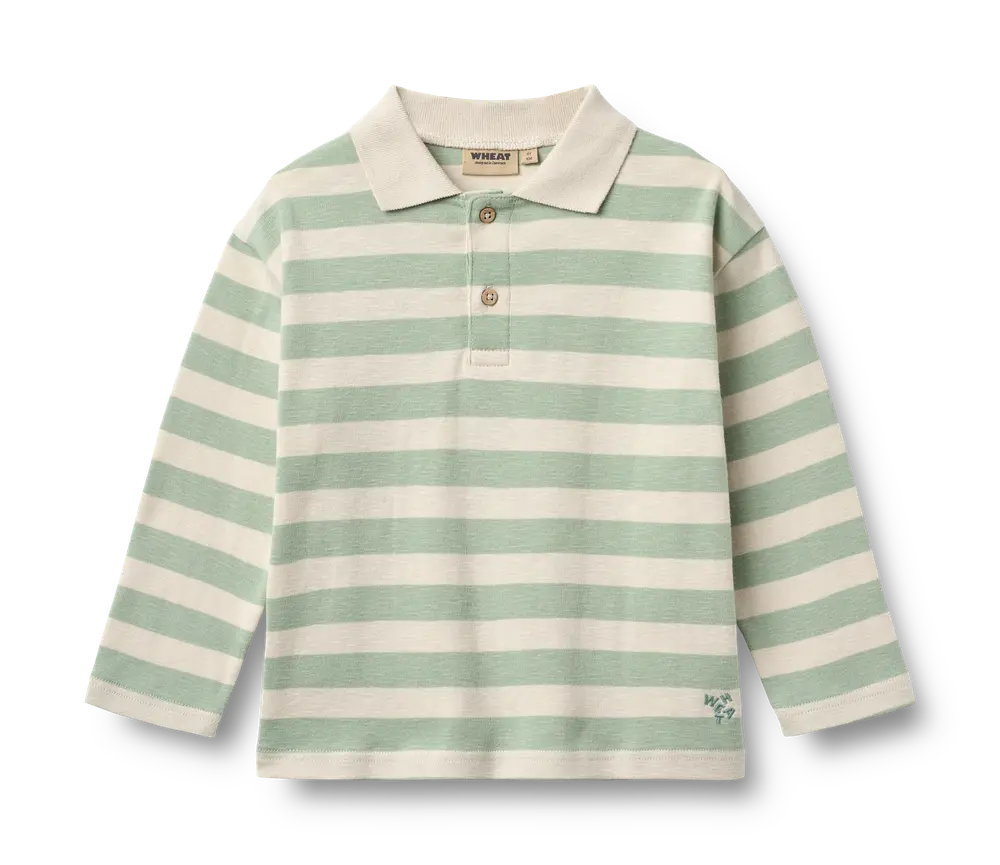 Fred Polo   Mint Stripe   110 fra Wheat