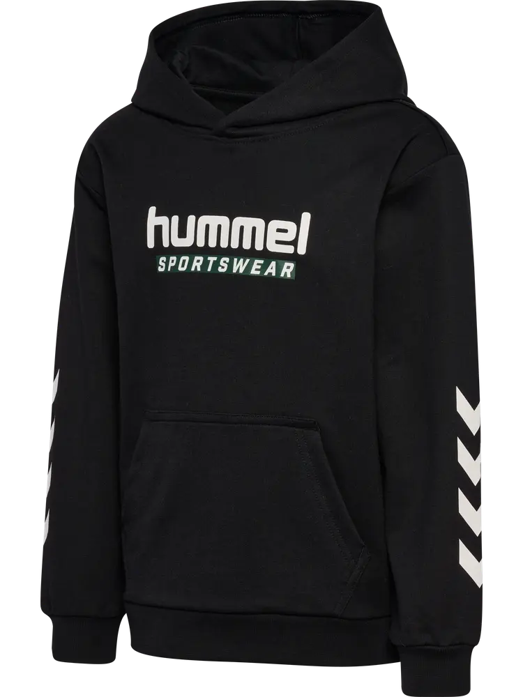 Jr Logo Hoodie   Black   122 128 fra Hummel