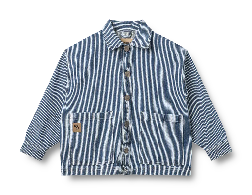 Cole Skjortejakke   Denim Stripe   104 fra Wheat