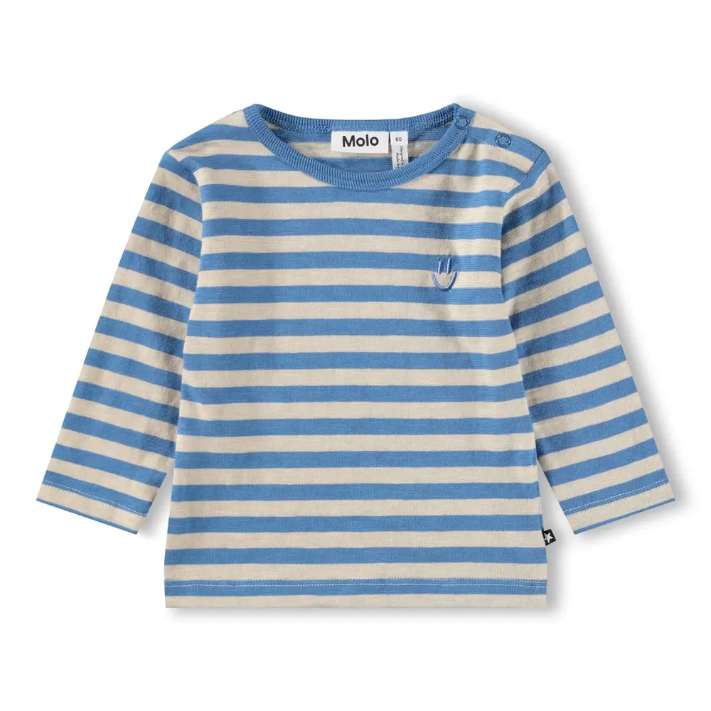 Elvo T Shirt   Blue Sand Stripe   68 fra Molo