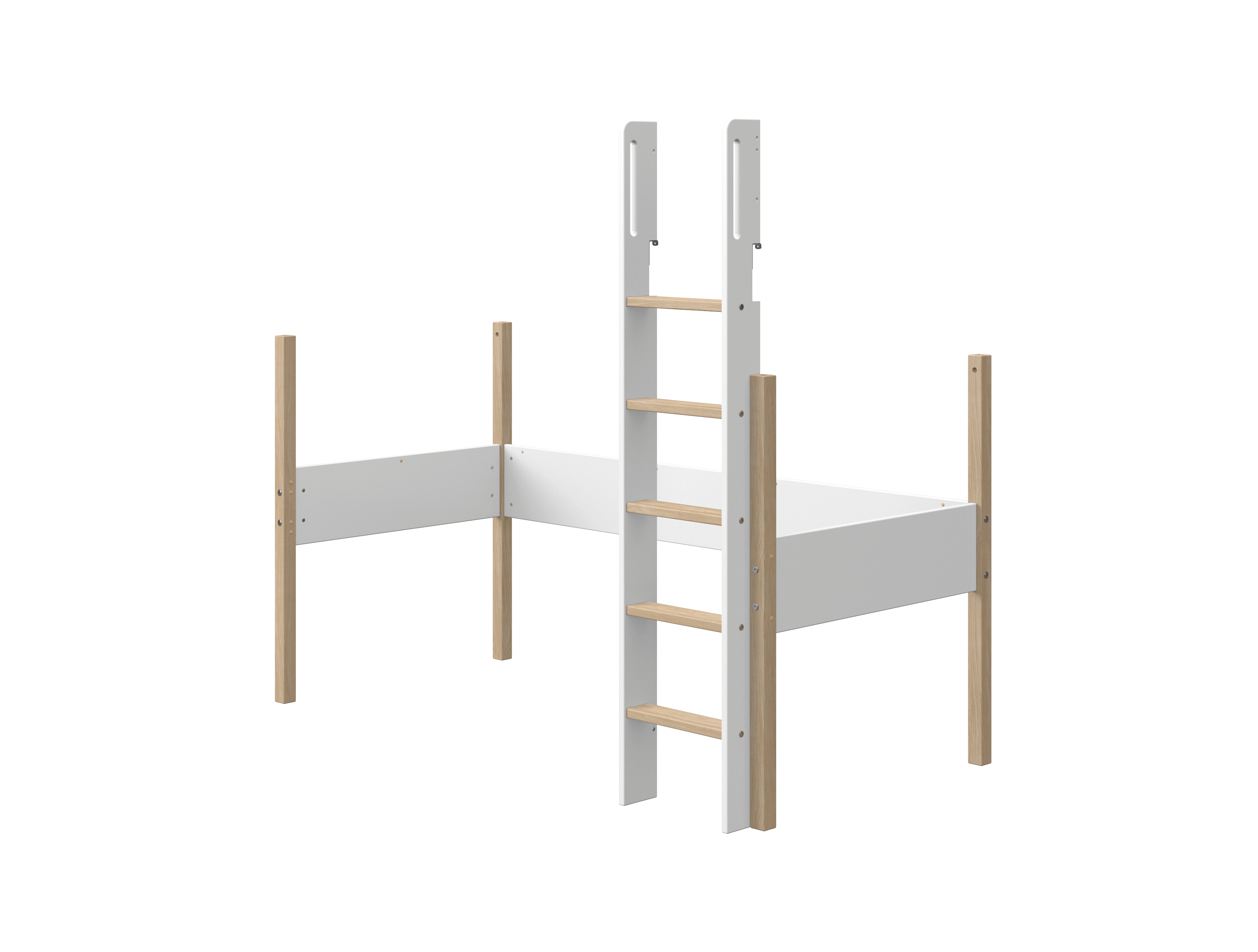 Nor Stige, Ben Og Sengegavl   Hvid Eg fra Flexa