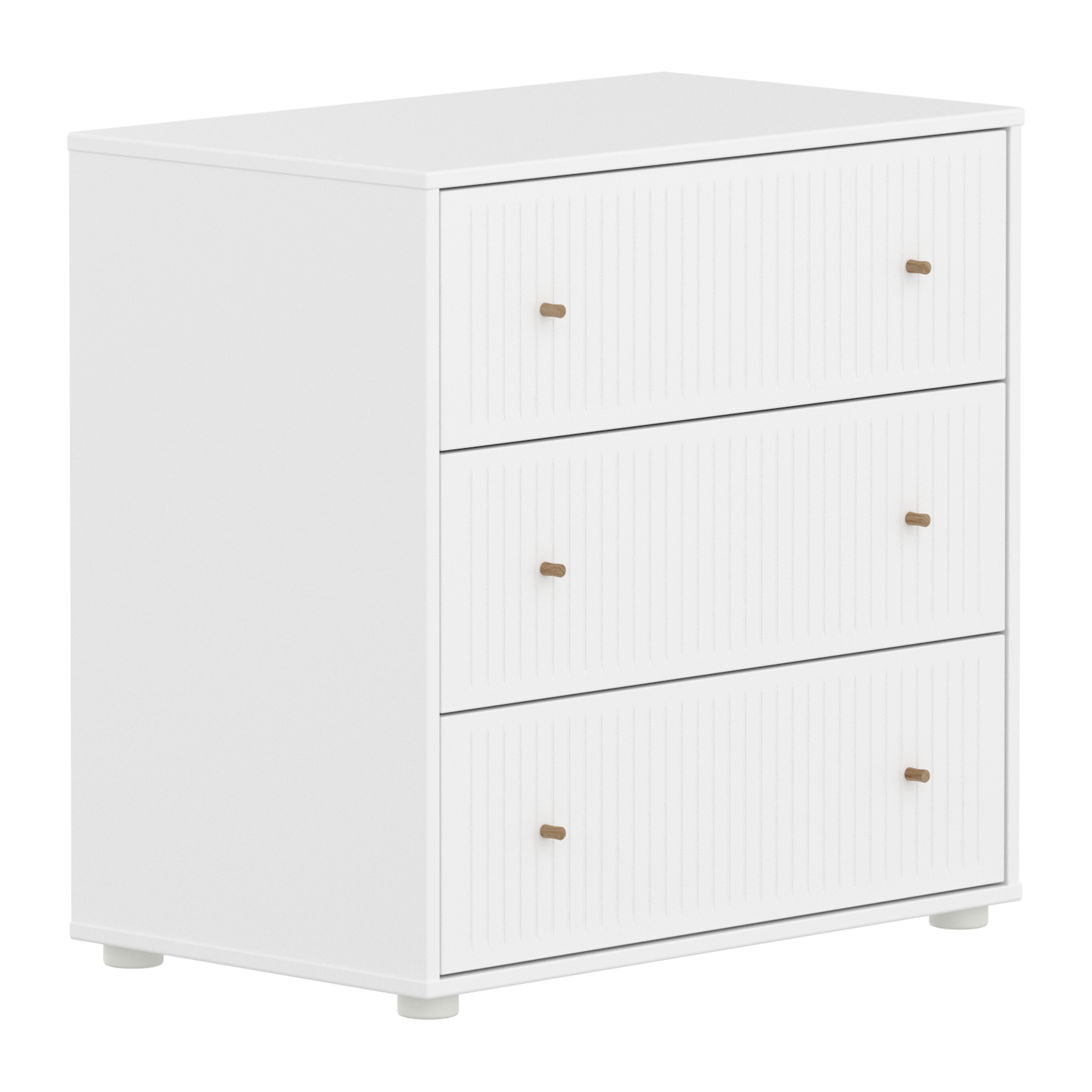 Saga Kommode74x75,5x45 Hvid Riller Egetræsgreb fra Flexa