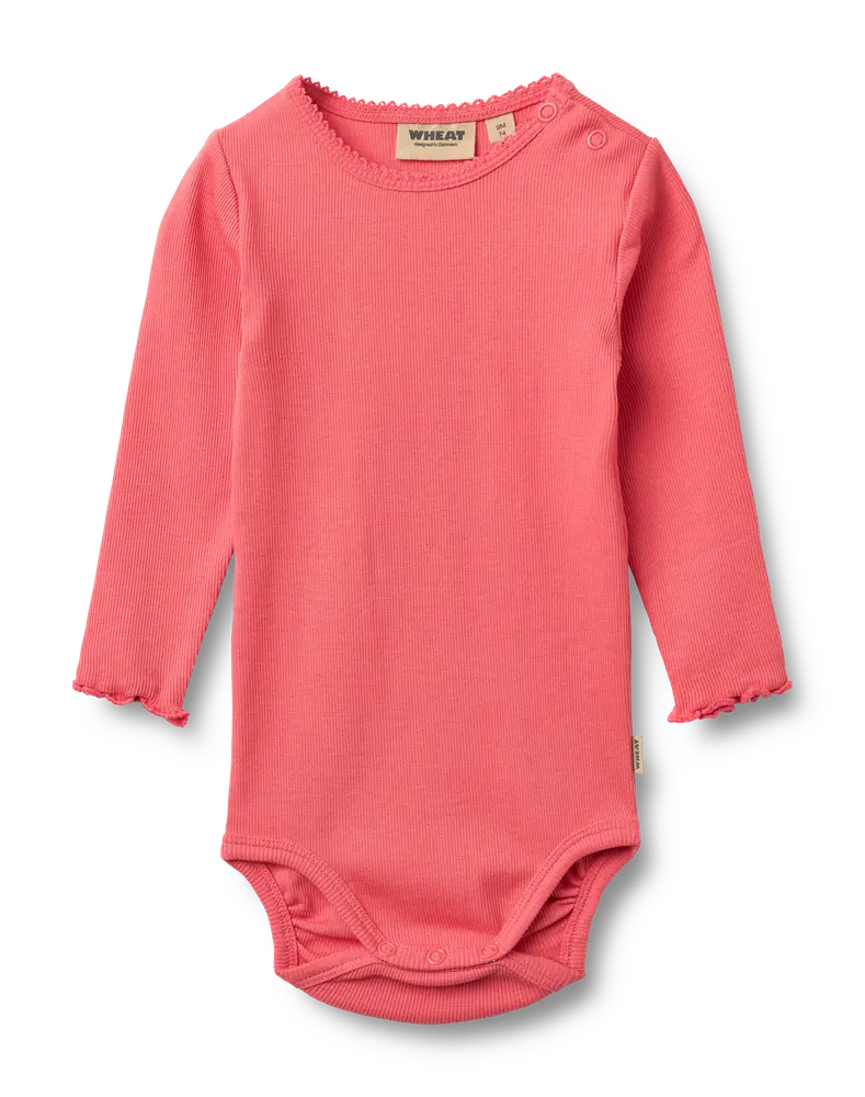 Regitze Langærmet Rib Body   Watermelon   74 fra Wheat