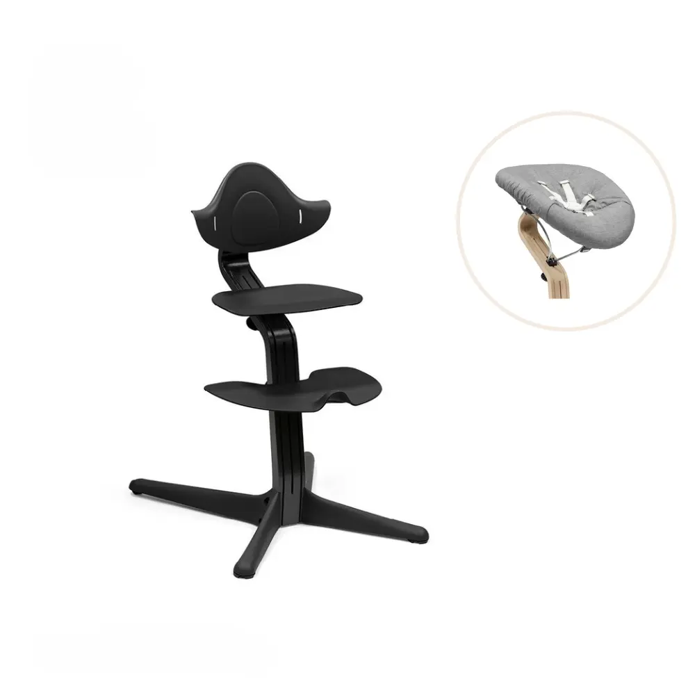 Nomi Højstol Inkl. Newborn Sæt   Black fra Stokke Nomi