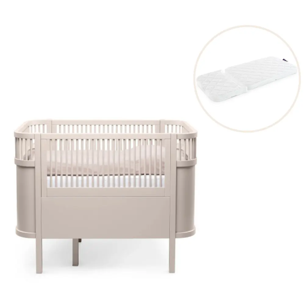 Baby & Jr. Seng   Birchbark Rose Med Madras fra Sebra