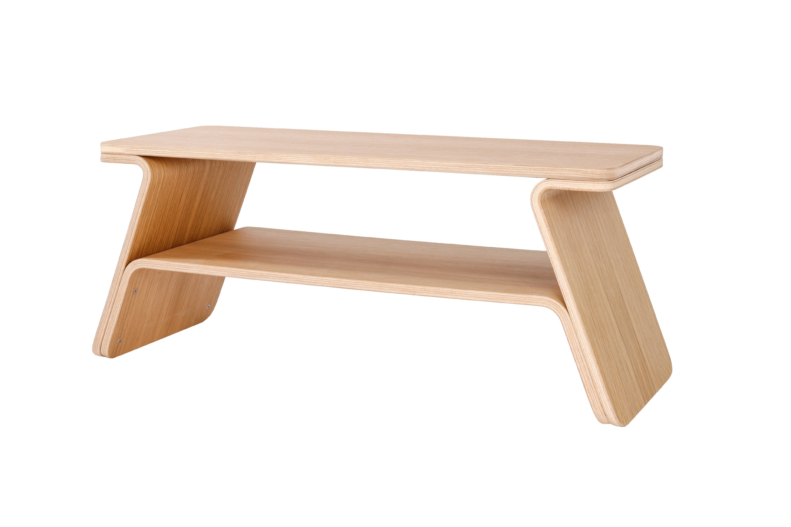 Tokyo Bænk   Birketræsfinér Med  En Overflade Afslutning I  Egetræ fra Curve Lab