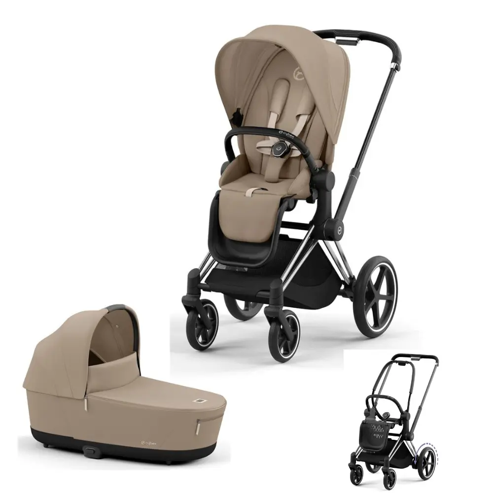 E Priam Kombivogn   Cozy Beige Chrome Black fra Cybex