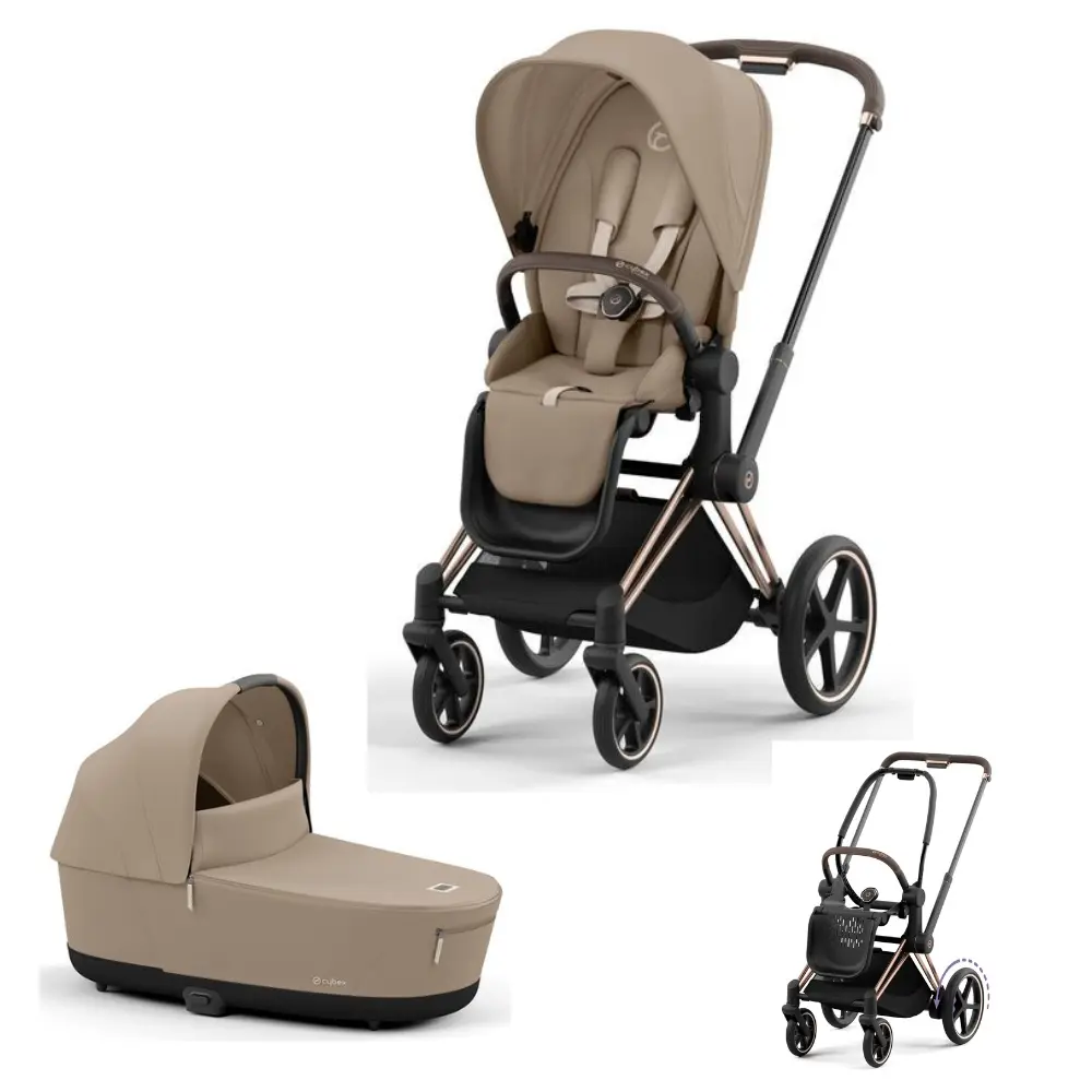 E Priam Kombivogn   Cozy Beige Rosegold fra Cybex
