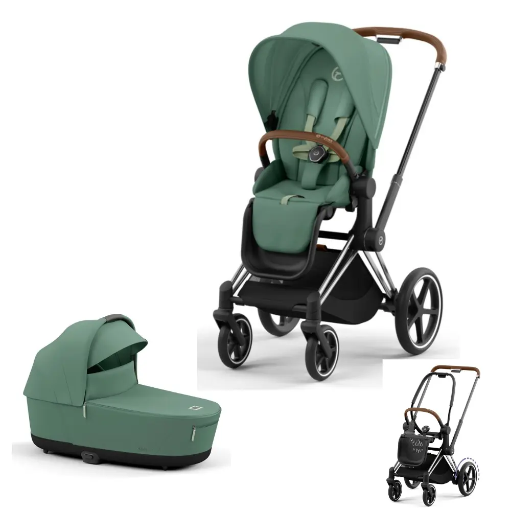 E Priam Kombivogn   Leaf Green Chrome Brown fra Cybex