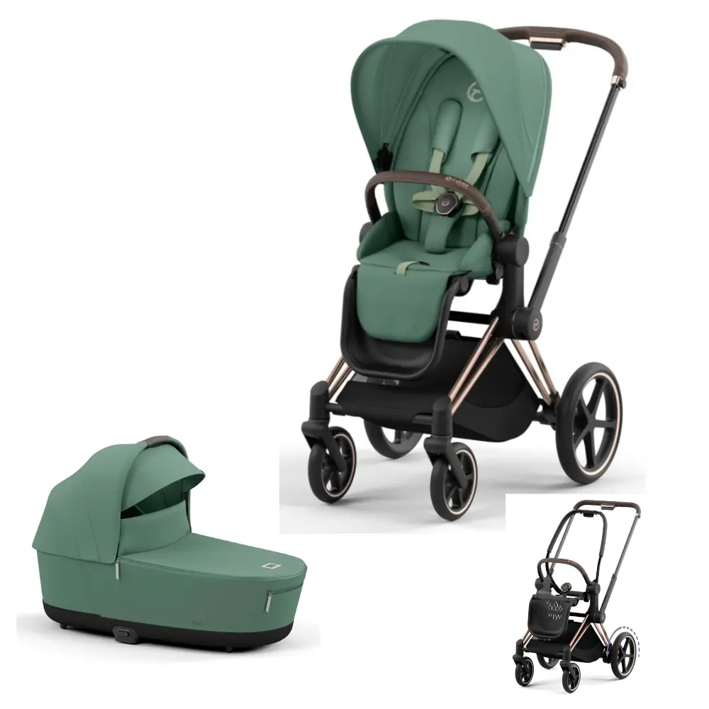 E Priam Kombivogn   Leaf Green Rosegold fra Cybex
